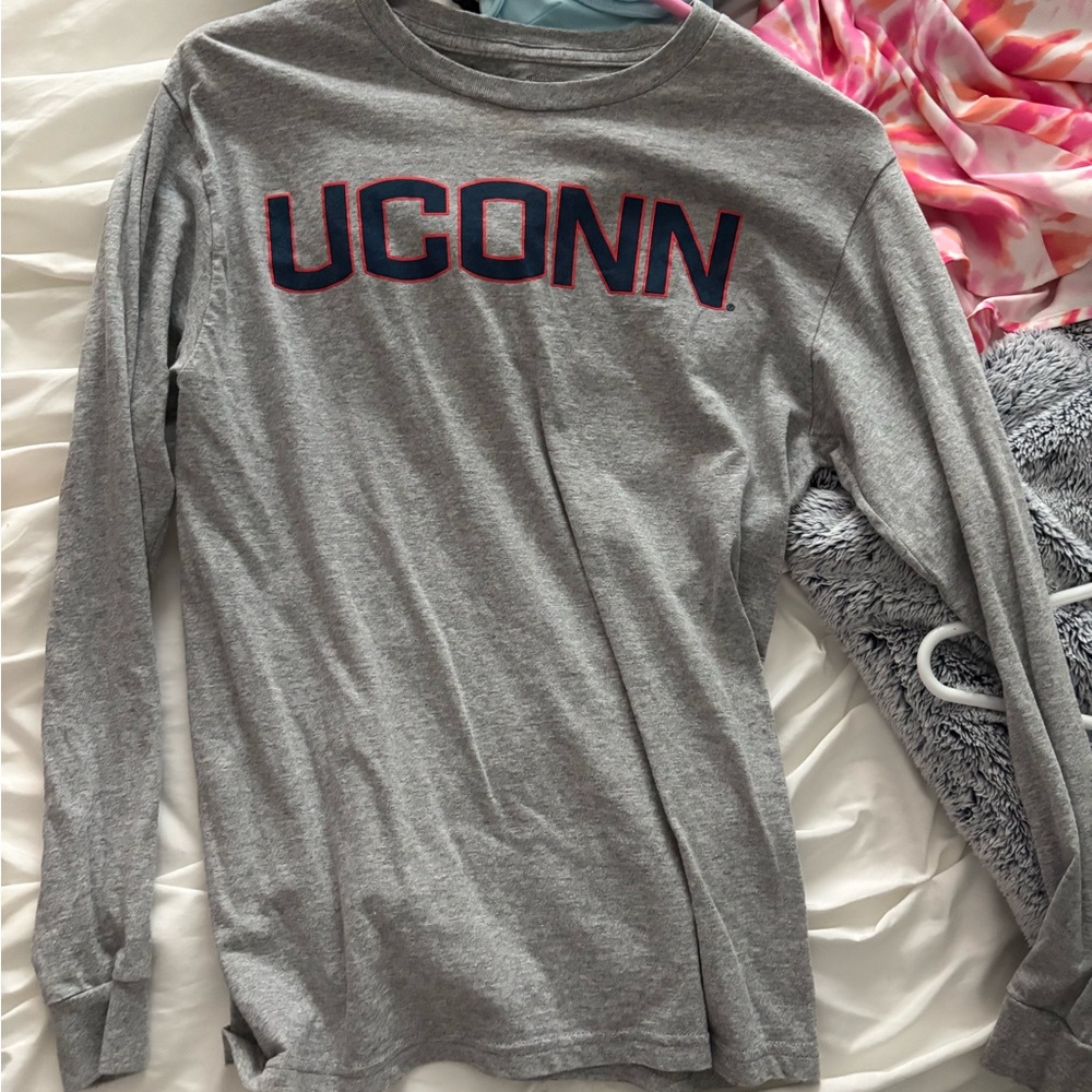 Gray UCONN Long Sleeve Shirt